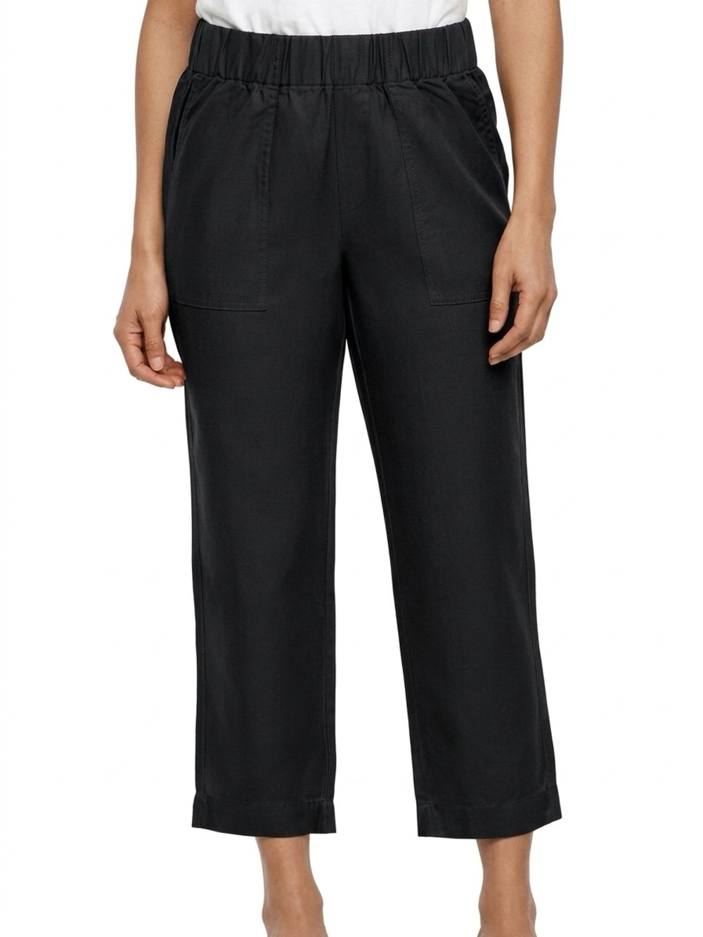 Banana Republic Black Pull On Tapered Cropped Pants Womens XL NWT